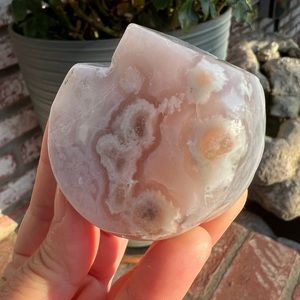 Purple Flower Agate Cat Dish